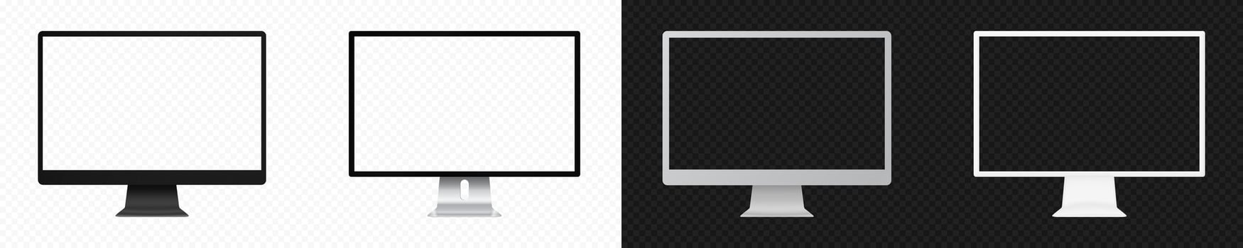 Modern desktop computer monitor mockup vector