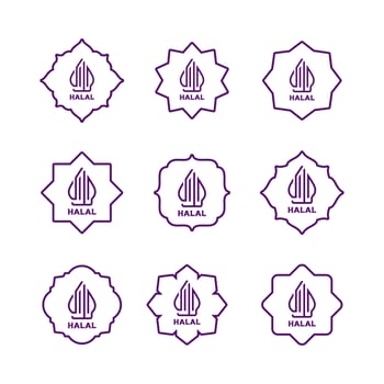 Indonesian halal logo new branding 2022. Halal logo. Halal food certified logo. vector