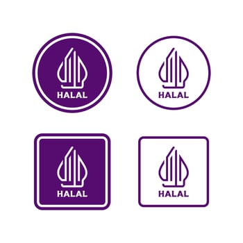 Indonesian halal logo new branding 2022. Halal logo. Halal food certified logo. vector
