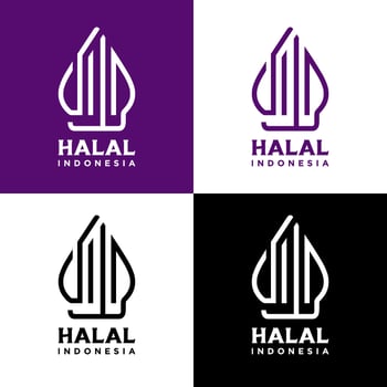 Indonesian halal logo new branding 2022. Halal logo. Halal food certified logo. vector