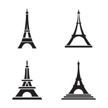 Eiffel Tower icon logo vector design template