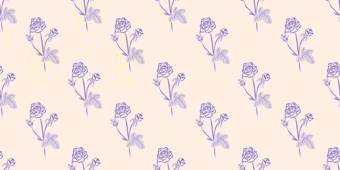 Seamless pattern with roses. Spring or summer background. Packaging design, textiles in retro rustic style. Vector illustration