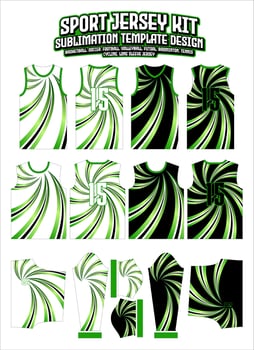 green spiral cyclone gradient Jersey Apparel Sports Wear print pattern vector
