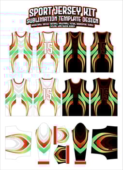 green curves gradient Jersey Apparel Sports Wear print pattern vector