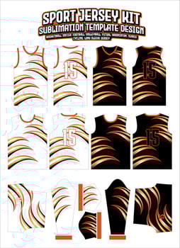 yellow claws curves gradient Jersey Apparel Sports Wear print pattern vector