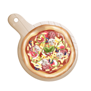 mushrooms Pepperoni black olives pizza png