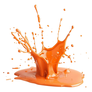 AI generated Paint orange splash  isolated on transparent background png