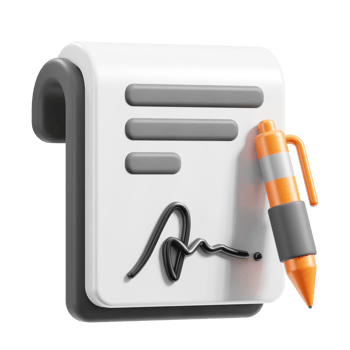 3D Contract icon on transparent background png