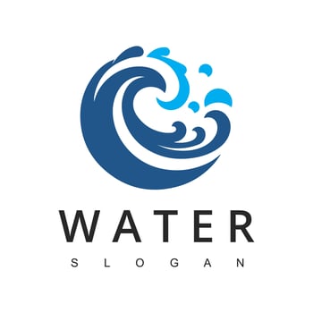 Water with Bubbles for Soap Wash Laundry Logo or Sea Ocean Rolling Waves for Beach Vacation or Surf Logo Design vector