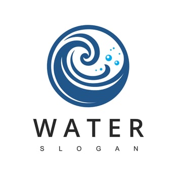 Water with Bubbles for Soap Wash Laundry Logo or Sea Ocean Rolling Waves for Beach Vacation or Surf Logo Design vector