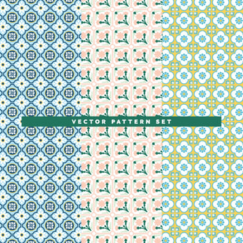 vintage seamless mediterranean tile pattern decorative background vector