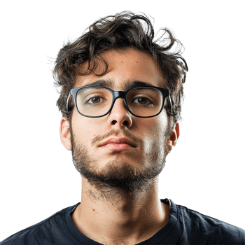 AI generated Man with glass isolated on transparent background png