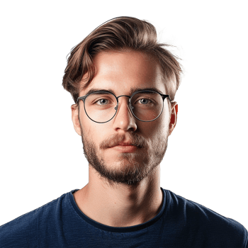 AI generated Man with glass isolated on transparent background png