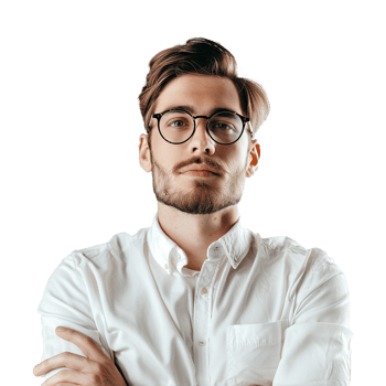 AI generated Man with glass isolated on transparent background png