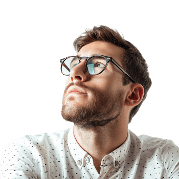AI generated Man with glass isolated on transparent background png