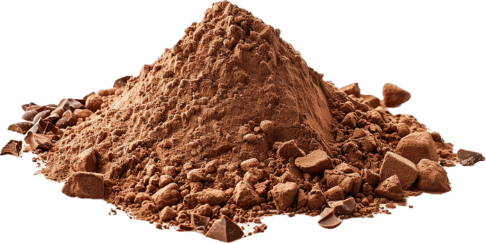 AI generated Cocoa Powder and Chocolate Pieces png