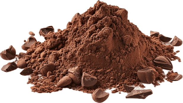 AI generated Cocoa Powder and Chocolate Pieces png