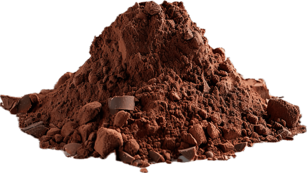 AI generated Cocoa Powder and Chocolate Pieces png