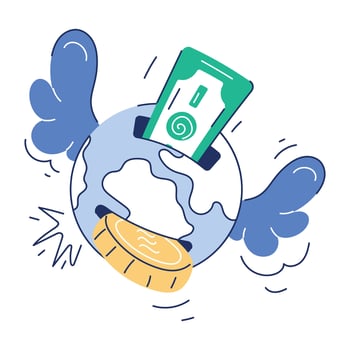 Cryptocurrency Doodle Mini Illustration vector