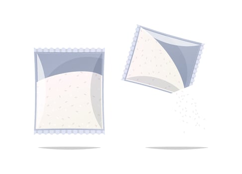 Monosodium Glutamate package. Food flavoring product vector isolated.