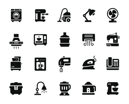 Household icon set isolated on white background vector