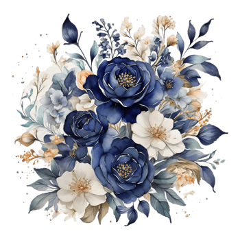 AI generated Watercolor Floral Flower Bouquet Design, Watercolor Flower Arrangements design, gilter Flower Design, Flower Sublimation Floral Clipart Wedding card design, Free PNG