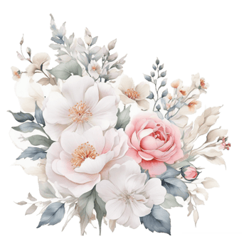 AI generated Watercolor Floral Flower Bouquet Design, Watercolor Flower Arrangements design, gilter Flower Design, Flower Sublimation Floral Clipart Wedding card design, Free PNG