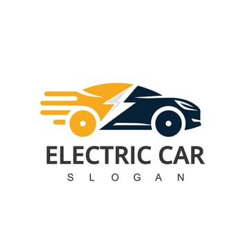Electric Car Logo Template. green drive icon vector