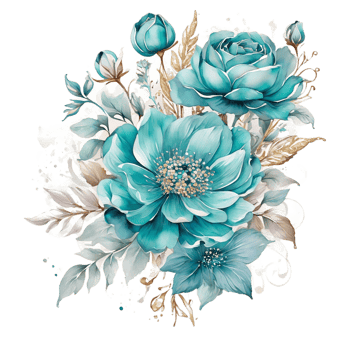 AI generated Watercolor Floral Flower Bouquet Design, Watercolor Flower Arrangements design, gilter Flower Design, Flower Sublimation Floral Clipart Wedding card design, Free PNG