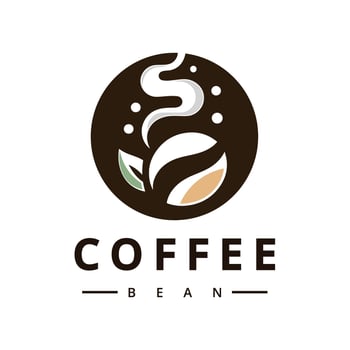 Coffee logo. Coffee bean logo. coffee shop illustration design elements vector. vector
