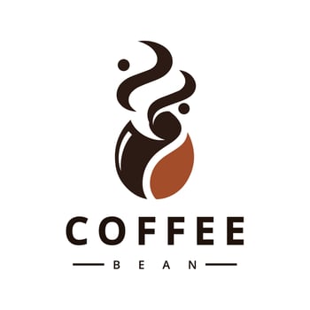 Coffee logo. Coffee bean logo. coffee shop illustration design elements vector. vector