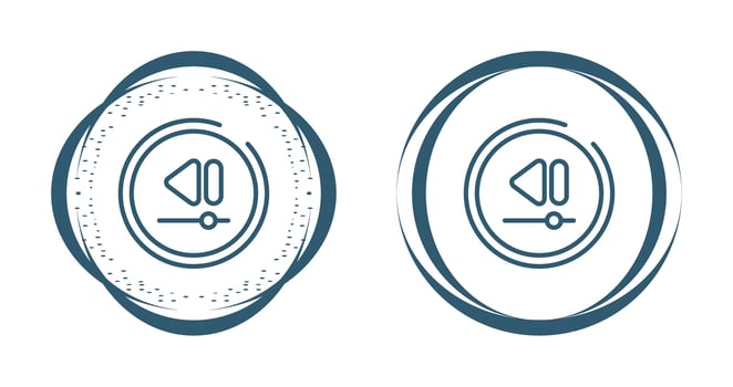 Video Rewind Button Vector Icon