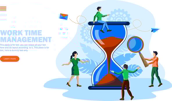 team work for time management vector illustration