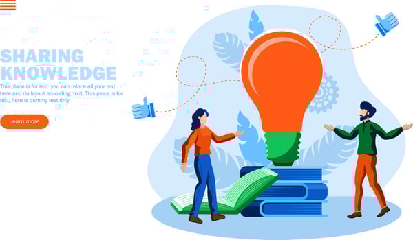 sharing knowledge and ideas vector illustration concept