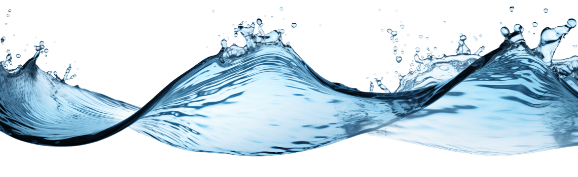 AI generated A horizontal splash of water. Isolated on a transparent background png