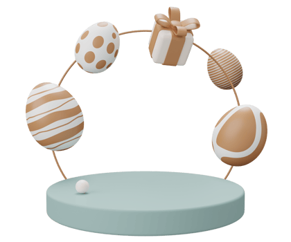 easter egg podium pedestal. 3d render illustration. Happy Easter pedestal scene for product display png