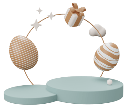 easter egg podium pedestal. 3d render illustration. Happy Easter pedestal scene for product display png