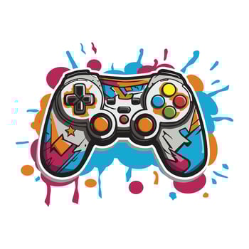 gamepad vector illustration colorful graffiti