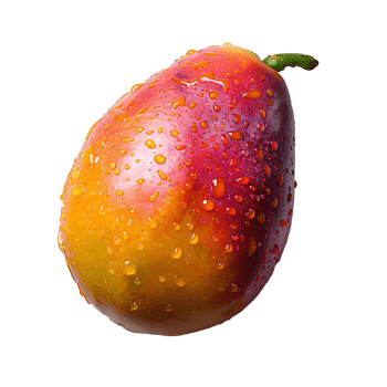 AI generated Mango PNG. Tropical fruit mango isolated. Mango slices PNG. Mango top view PNG. Mango flat lay PNG