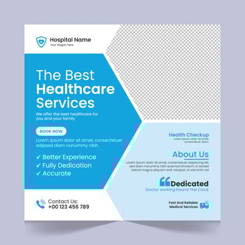 Medical healthcare social media post template design, medical social media post design template, promotional medical square web banner for hospital, medical post design template for clinic vector