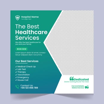 Medical healthcare social media post template design, medical social media post design template, promotional medical square web banner for hospital, medical post design template for clinic vector