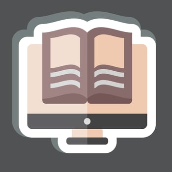 Sticker E Book. related to Post Office symbol. simple design editable. simple illustration vector