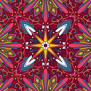 Seamless floral pattern with mandala vector illustration