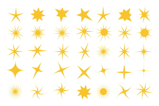 Twinkle Christmas icon. Twinkle star particles, glitter sparkles and magic sparkle. Modern simple stars collection. Isolated silhouette vector set