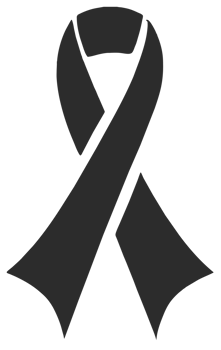 AI generated black mourning ribbon graphics png