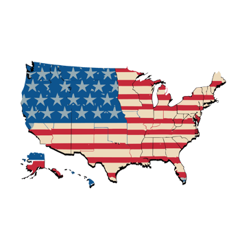 AI generated usa graphic in flag colors png