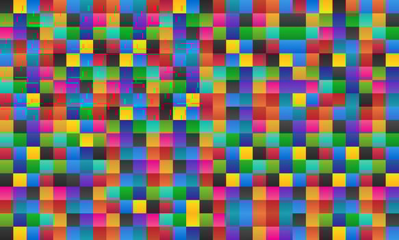 Colorful square abstract background, colored square with shadows, pixel mosaic, vector illustration