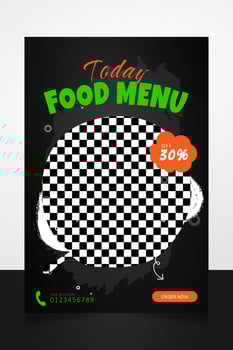 Today food menu poster promotion banner design template vector