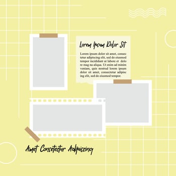 Pictures or photos frame collage abstract photo frames and digital photo wall template vector