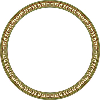 Vector round colored seamless classical byzantine ornament. Infinite circle, border, frame Ancient Greece, Eastern Roman Empire. Decoration of the Russian Orthodox Church.